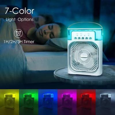 7-Color LED Mini Air Cooler with Timer